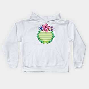 Watercolor Heart Flowers Frame Kids Hoodie